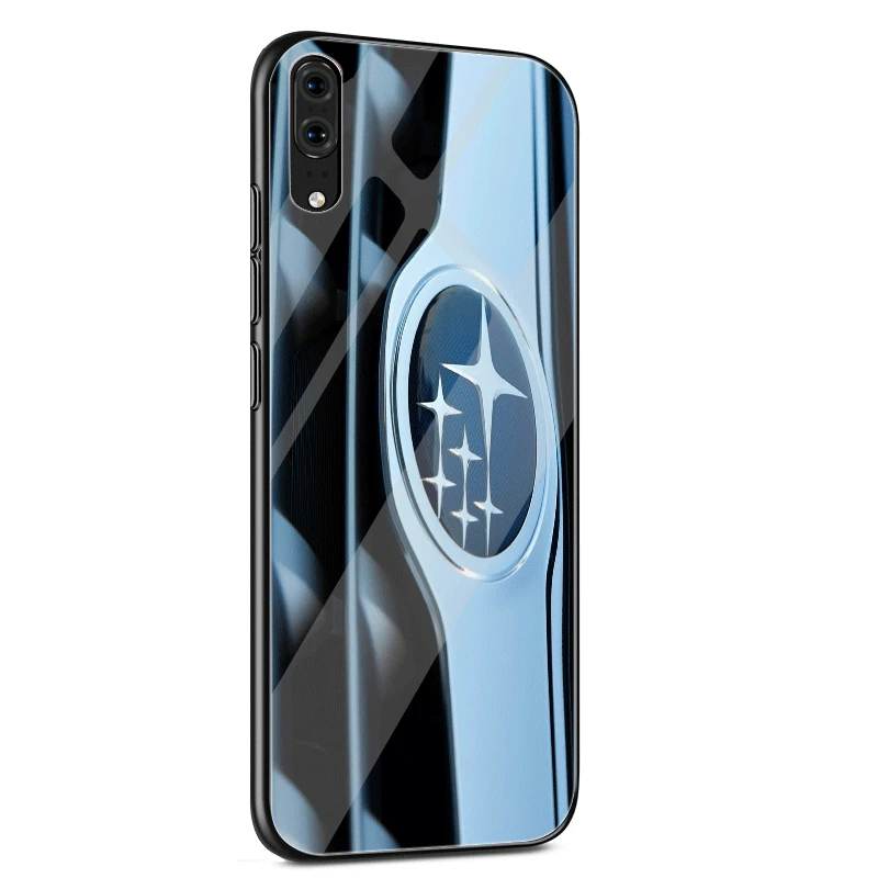 Чехол стекло для huawei P30 P20 P10 Honor 9 10 mate 20 Pro Lite 7A 8X Y9 Y6 P Smart Cover Автомобильный логотип Subaru корпус - Цвет: G3
