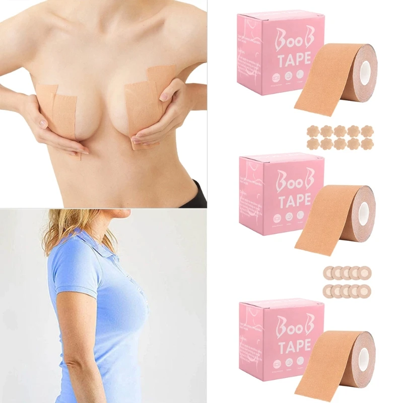 10 Roll Women Boobs Tape Breast Lift Nipple Covers Push Up Bra Body  Invisible Breast Lift Tape 5M*5CM for Large Big Size A-E Cup - AliExpress