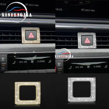 

For Audi A4 B9 A5 17-18 Crystal Style Warning Light Button Frame Cover Trim