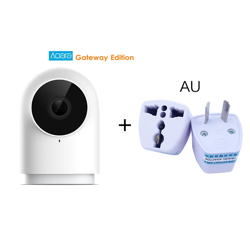 Add AU Adapter Aqara смарт-камера G2 Zigbee Gateway Edition 1080P с функцией ночного видения для домашней безопасности, умный комплект шлюза, концентратор, приложение, дистанционное управление - Цветной: Add AU Adapter