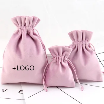 

Super Soft Silk Velvet Bag With Tassel Weddiing Gift Ribbon Drawstring Pouches Jewelry Bead Storage Containers Flannel Small Bag