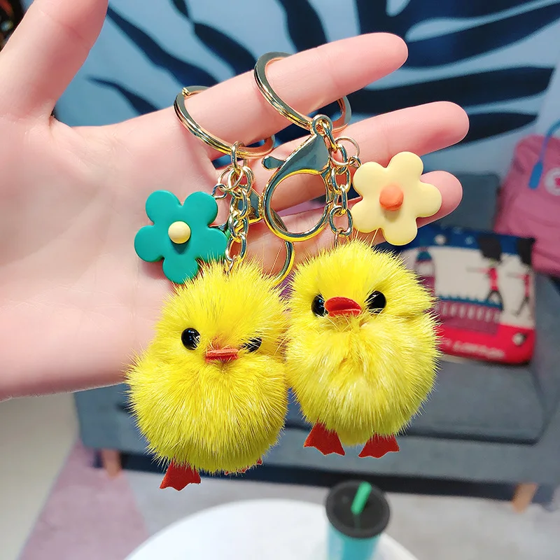 2020 Модный маленький желтый брелок с уткой кулон водная норка цыпленок сумка