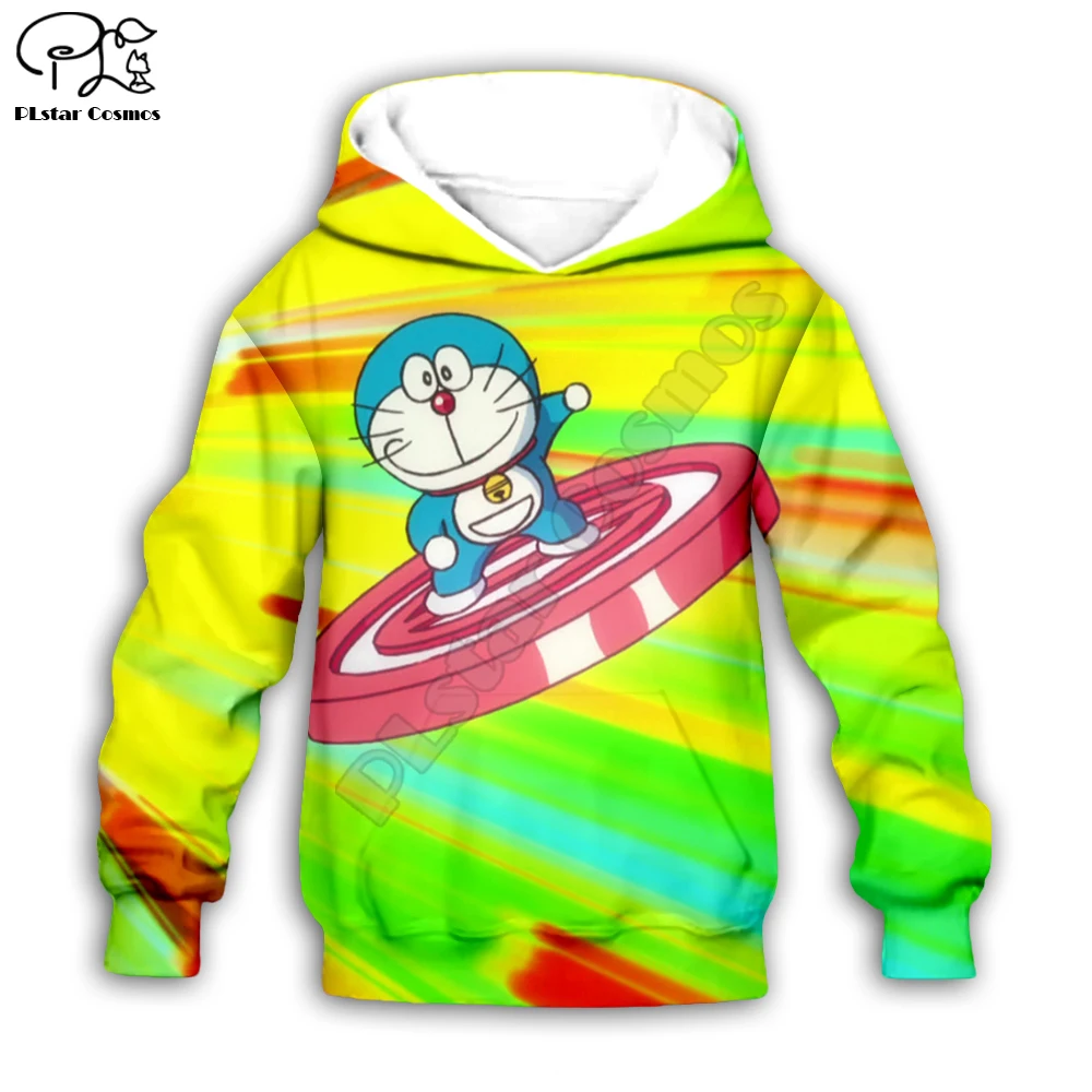 

Doraemon 3d printed Hoodies Children zipper Pullover boys/girls Anime Sweatshirt Tracksuit Hooded/pants/family t shirt style-3