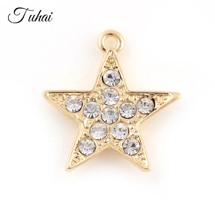 

10pcs Rhinestone Five Point Star Charms for DIY Necklace Pendant Handmade Bracelets Crafts Accessories