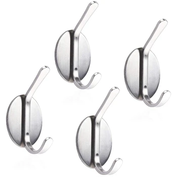 

Hooks Towel Hook Heavy Duty Wall Hooks Stainless Steel Waterproof Self Adhesive Hooks Hanger for Coat Key Hat Bag - Bathroom Kit