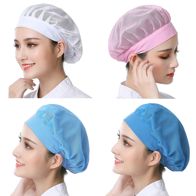 Eastic Mesh Caps Cafe Bar Workshop Caps Restaurant Hotel Bakery Chef Uniform Man Women Waiter Work Wear Breathable Hats Chef Hat