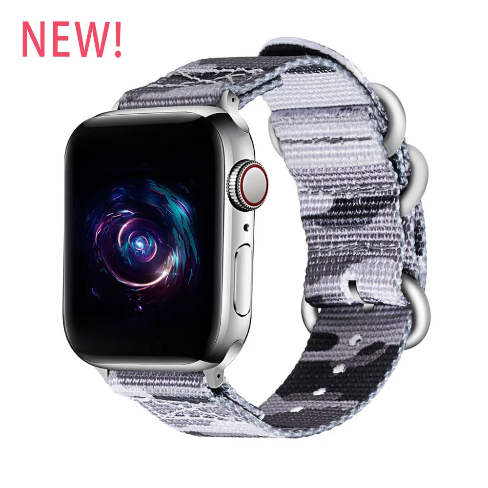 Ocean camouflage Горячая Распродажа нейлоновый ремешок для часов Apple Watch серии 5 4 3 21 спортивный браслет Аксессуары 42 мм 38 мм 40 мм 44 мм ремешок для iwatch - Цвет ремешка: Ocean camouflage
