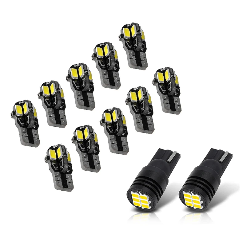 10 шт. лампочка и 2 шт. автомобильная лампа: T10 194 168 5730 8 Led Smd белое боковое освещение лампа чрезвычайно яркая 400 люмен 3020