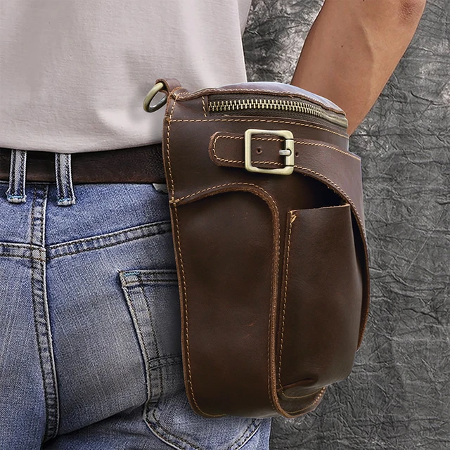 Genuine Leather Men Waist Packs Casual Travel Man Belt Pouch Fanny Bags  Motorcycle Belt Bag Design Phone Pouch Pocket - AliExpress