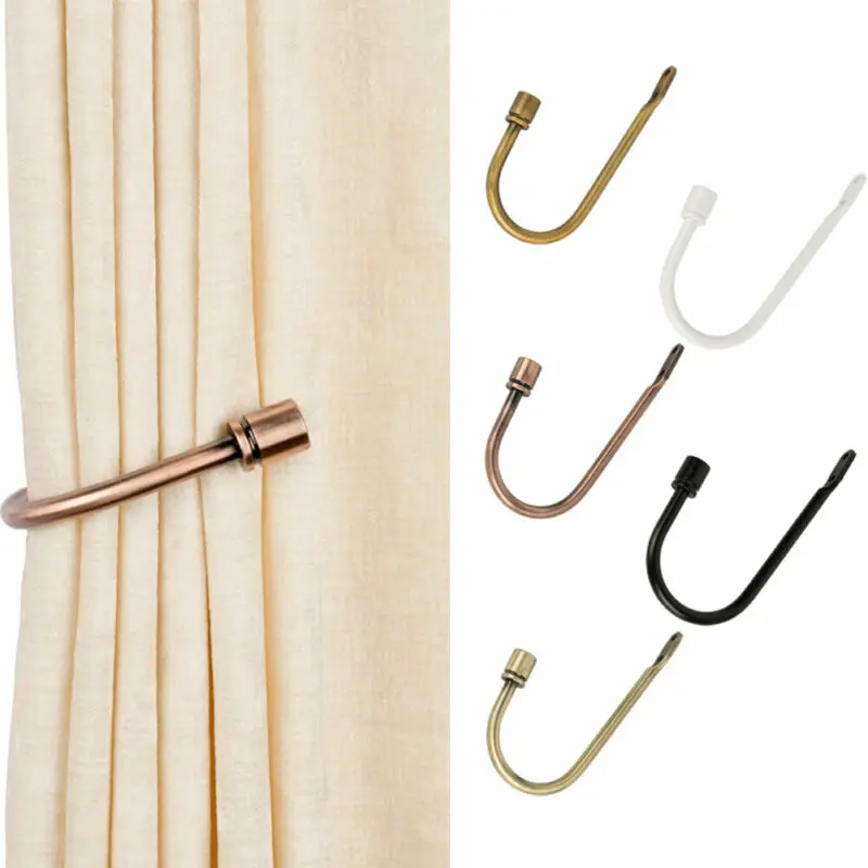 

1pcs U-shaped Curtain Wall Hook Large Stylsh Curtain Hold Back Metal Tie Tassel Arm Hook Loop Holder Blot 2019 New