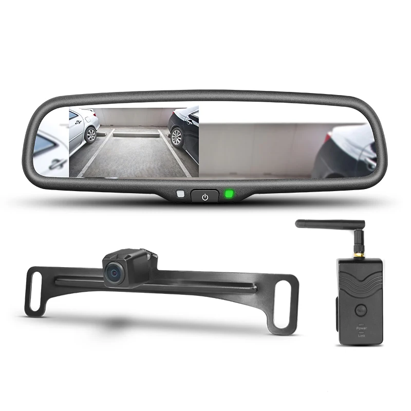 GERMID парковочный помощник 4,3 дюймовый автомобильный зеркальный монитор заднего вида 2,4G беспроводная цифровая камера передачи