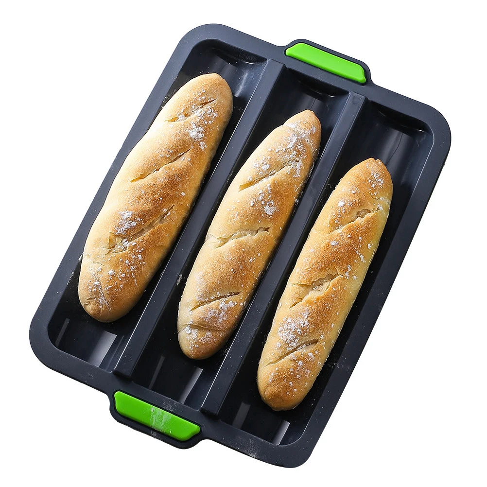 8 Slots French Bread Baguette Pan Mold Non-Stick Loaf Bake Baking Silicone Mould 