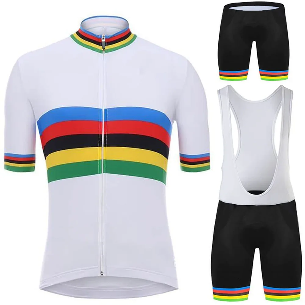 2021 World Champion Cycling Jersey Set White Race Clothing Road Bike Suit Bicycle Bib Shorts MTB Uniform Maillot Culotte | Спорт и