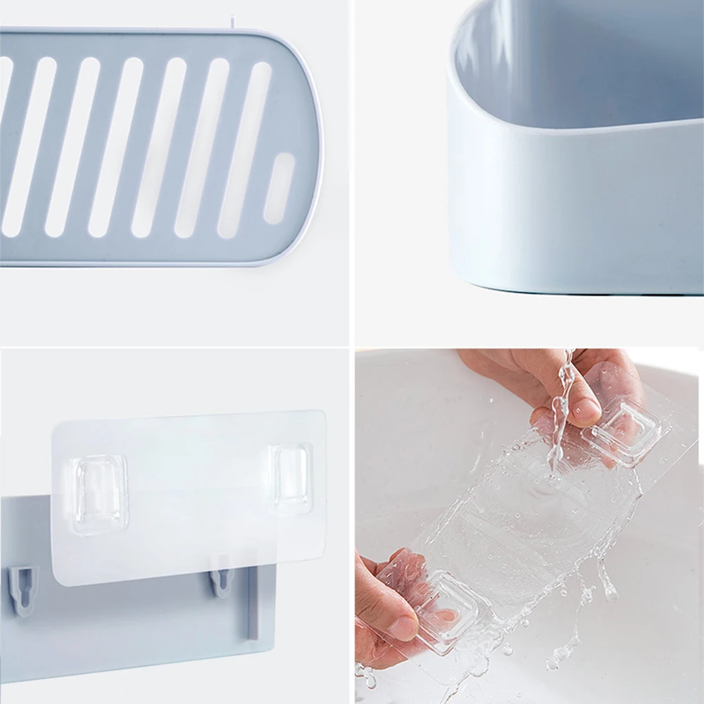Полезный бытовой пробойник- полка для ванны, кухни Washware подвесная Полочка для хранения полки