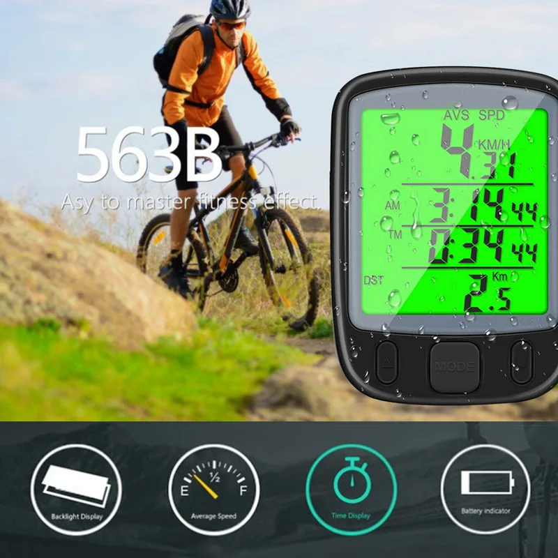 Bedrade Digitale Fietstocht Snelheidsmeter Kilometerteller Fiets Teller Code Tafel Waterdicht Stopwatch Snelheid Tracker Fietsen Accessoires