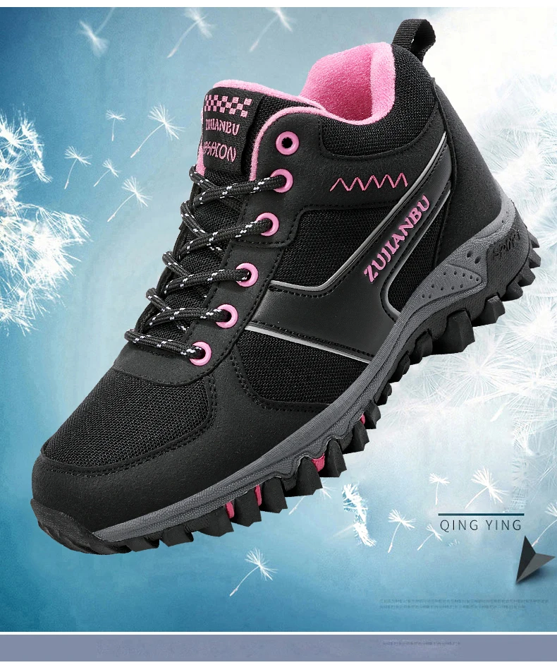 WWKK New Arrival Winter Pro-Mountain Outdoor Hiking Shoes For Men Women Add Hiking Boots Walking Warm Training Trekking Footwear