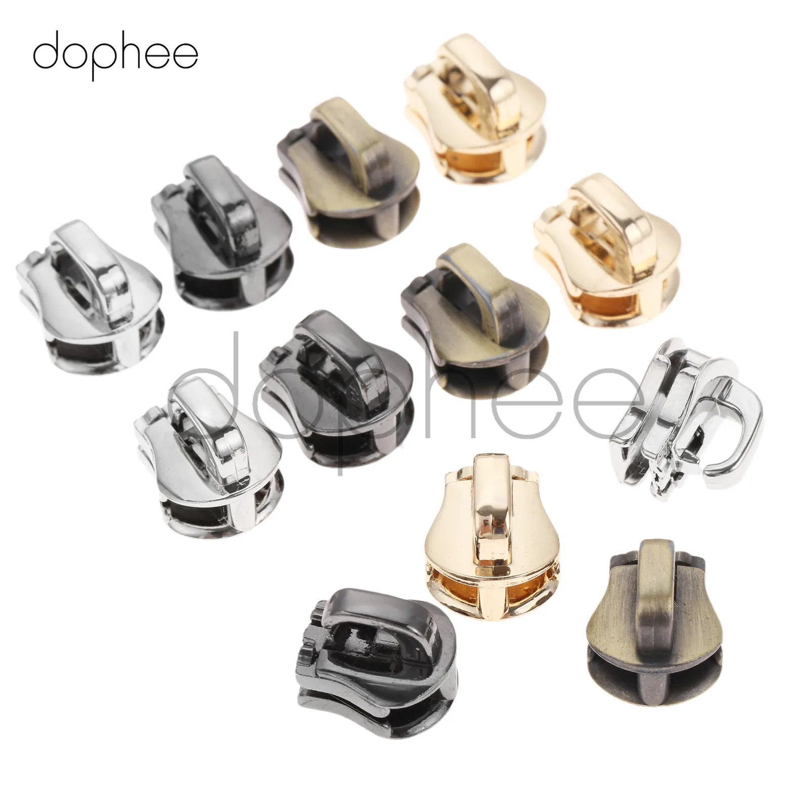 Dophee 10 шт. 3# пулер для металлической застежки-молнии Потяните застежка зиппер сумка багаж одежды DIY Ремонтный комплект Аппаратные аксессуары