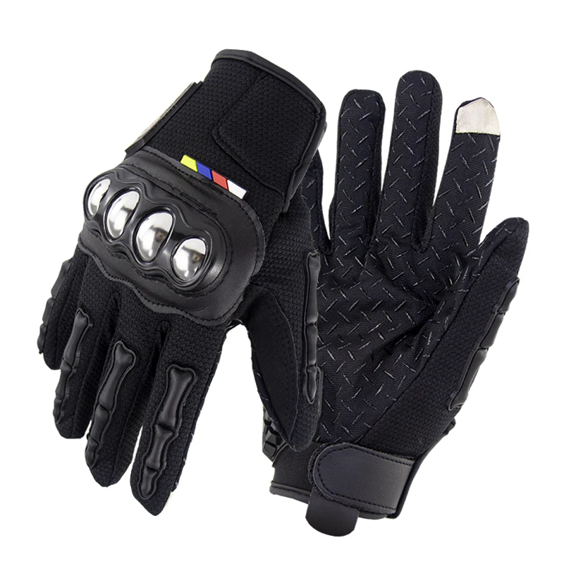 Cycle gear мужские анти-осенние гоночные мотоциклетные дышащие перчатки с сенсорным экраном полный палец перчатки наружная спортивная одежда защитное снаряжение - Цвет: Черный