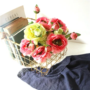 2 branch Artificial Rose Flower with Leaves Fake Floral Decor Home Wedding Simulation Flower Bouquet