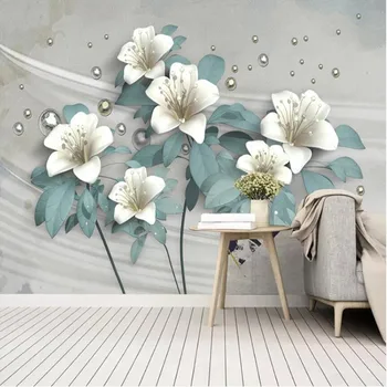 

Custom large wallpaper mural 3D hand painted nostalgic retro flowers background wallpaper mural