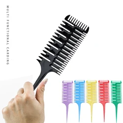 Professional Fish Bone Design Wide Tooth Comb Salon Hair Dyeing Highlight Rat Tail Comb Barber Hairdressing Styling Tool