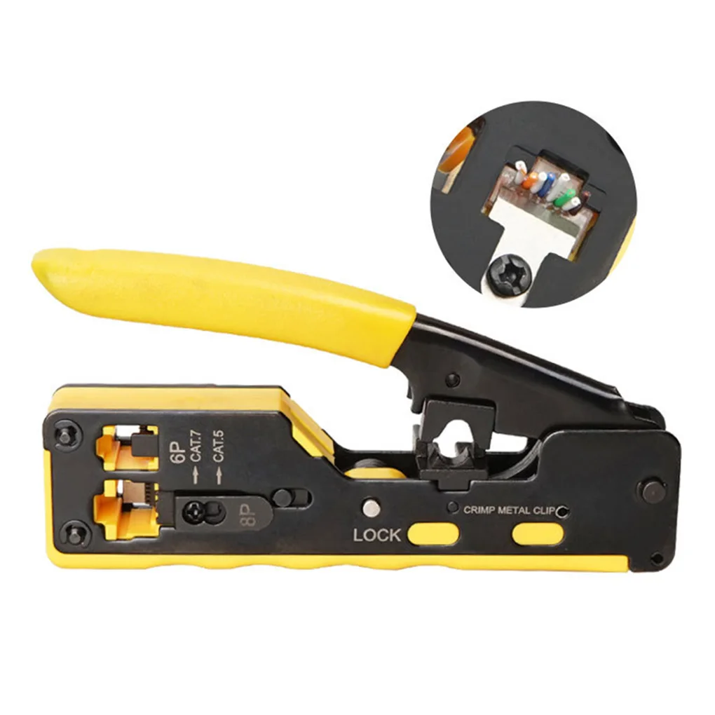 Alicates de herramientas de red manual EZ Cat7 RJ45, pelacables, pinzas de presión, Clip multifunción, RJ12, Cat5, Cat6, 6P8P