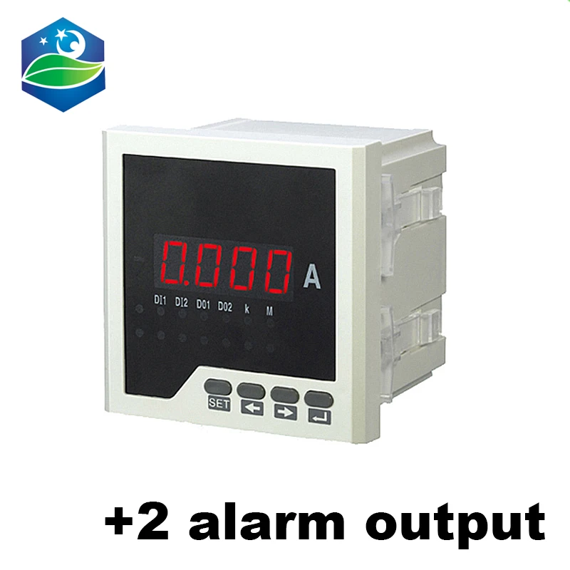Однофазный цифровой амперметр светодиодный измеритель тока 96*96 2 сигнала тревоги