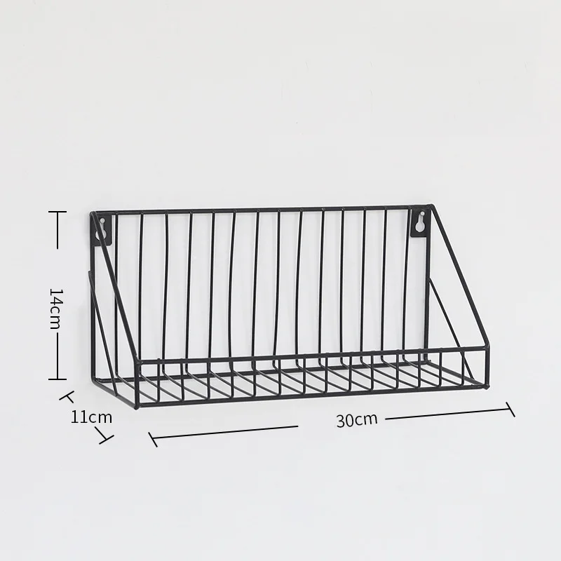 

Iron Wall Storage Shelf Unit Retro Wood Industrial Style Metal Wire Hanging Rack