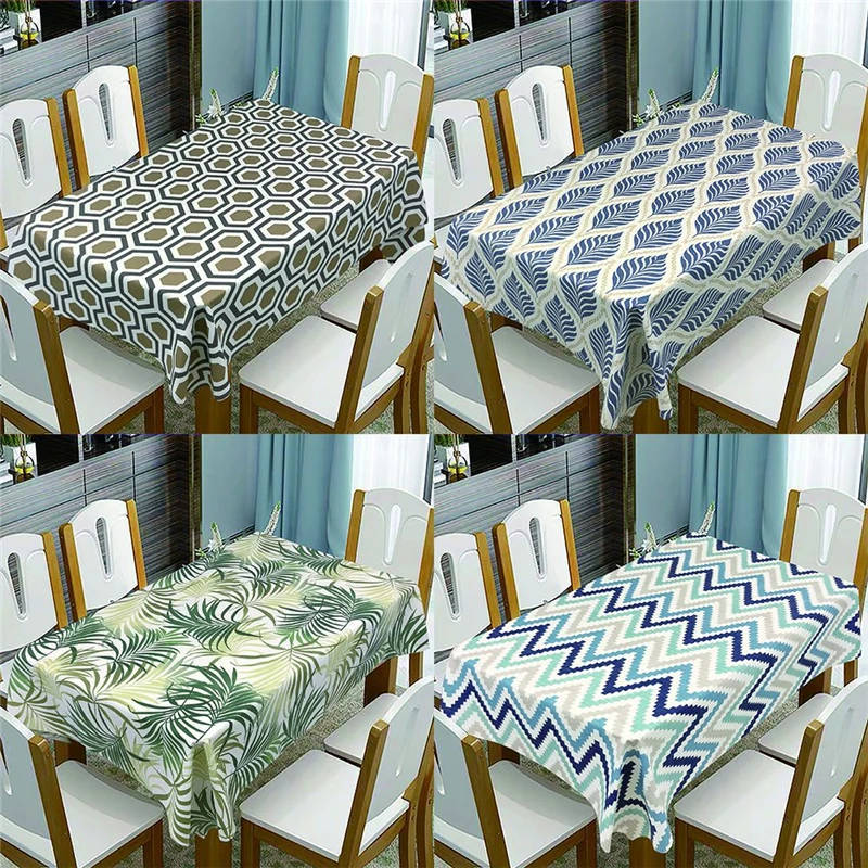

Geometric Printed Waterproof Tablecloth Rectangular Dining Table Cover Kitchen Table Cloth Cotton Polyester Home Kitchen Decor