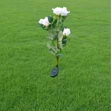 Светодиодный садовый светильник, наружный декор, патио, Цветочный путь, водонепроницаемый Пейзаж, солнечное питание во дворе, Кол-во, искусственные розы, вечерние лужайки