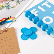 blue Mushroom Hole Binding Discs Notebook Binder Rings Mushroom Planner Button 360 Degree Foldable DIY Scrapbook Accessories