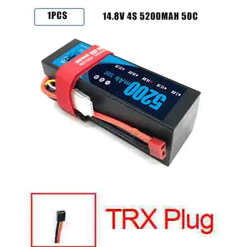 DXF Lipo 4S Батарея жесткий чехол 14,8 V 5200 мА/ч, 6500 мА/ч, 50C 100C 200C AKKU для 1:8 1:10 RC автомобиль E Багги Truggy Грузовик Лодка - Цвет: 1PCS4S5200HARDTRX