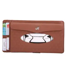 Автомобильный солнцезащитный козырек Синтетическая кожа подвесной тканевый полотенце коробка салфетка держатель для Карт Коробка для хранения Авто висящий бумажный чехол для полотенец