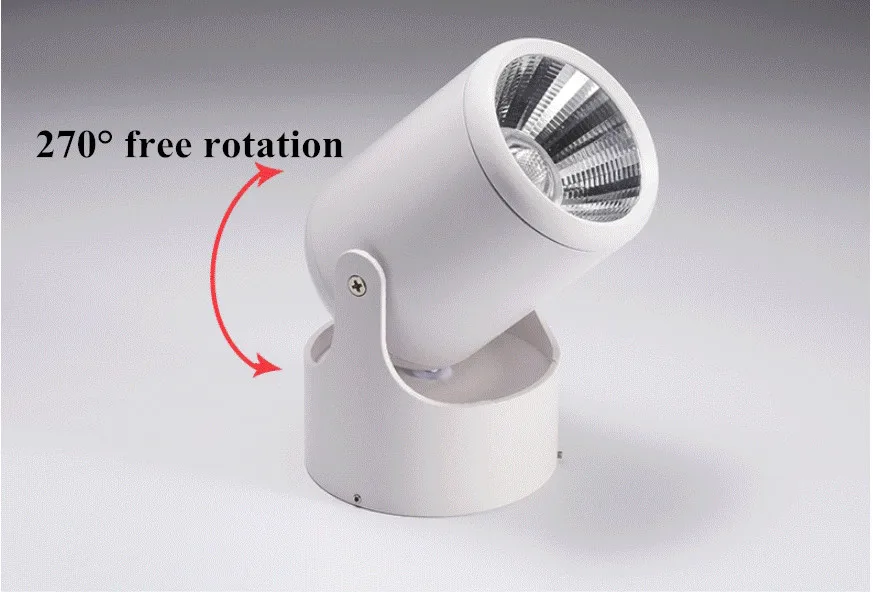 LED轨道灯-吸顶式轨道灯黑白9w12w背景墙可调角度射灯360度旋转COB明装_21