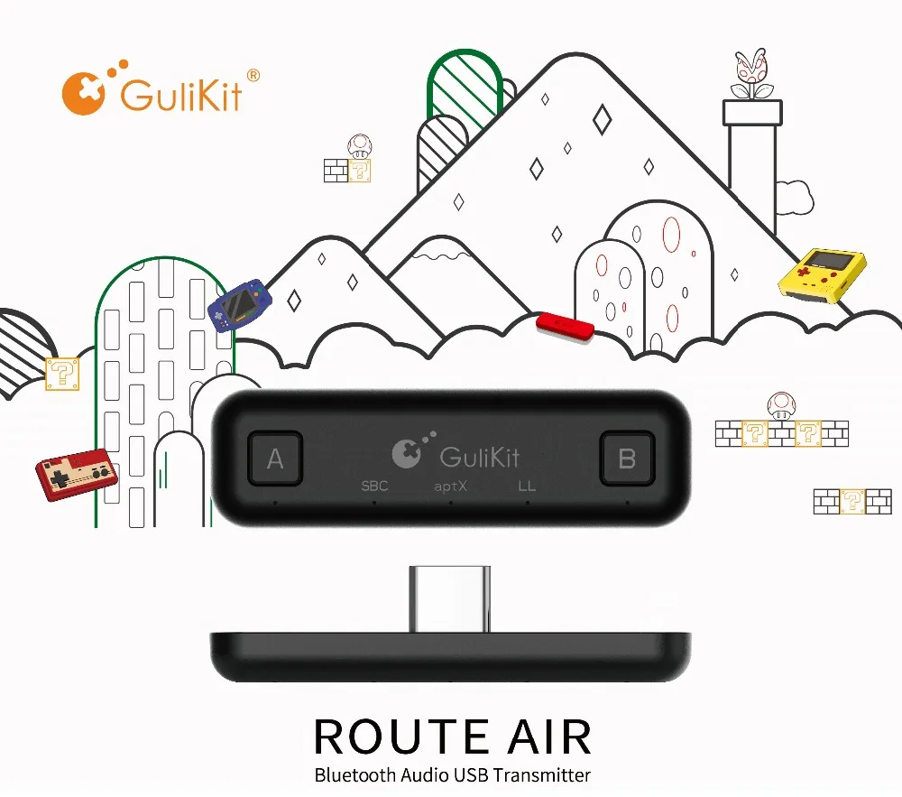 GeeekPi GuliKit NS07 тип-c беспроводной Bluetooth аудио USB передатчик адаптер приемопередатчик для nintendo Switch(Lite)/PS4/PC