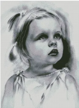 

Cute little girl baby Embroidery Needlework Crafts14CT Counted Unprinted DIY Cross Stitch Kits Handmade Arts Wall Decor