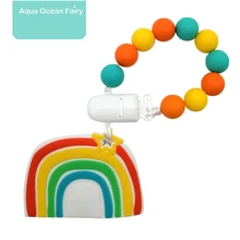 

Creative Puzzle Rainbow Teether Cute and Fun Food Grade Silicone Teether Colorful Soft Candy Chew Texture развивающие игрушки