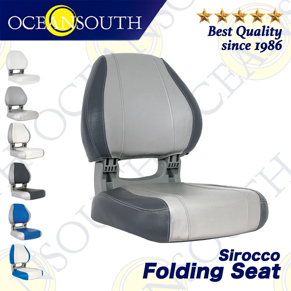 Marine accessories Oceansouth Sirocco Folding Boat Seat Ergonomically Designed Folding Wider Seat Contoured Back Fishing Boat Accessories