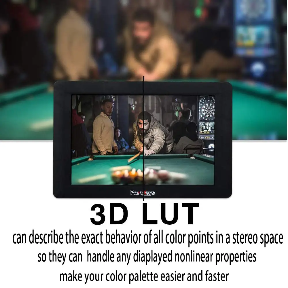PortKeys HS7T High Bright 1200nit 3g SDI/4 K HDMI на монитор камеры 3D LUT, черный