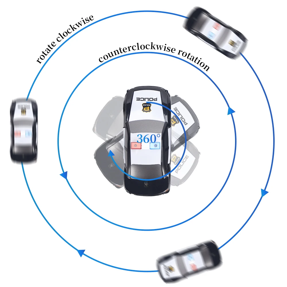 Remote Control Climbing RC Car with LED Lights 360 Degree Rotating Stunt Toys Machine Wall RC Police Car Boy Christmas Gift