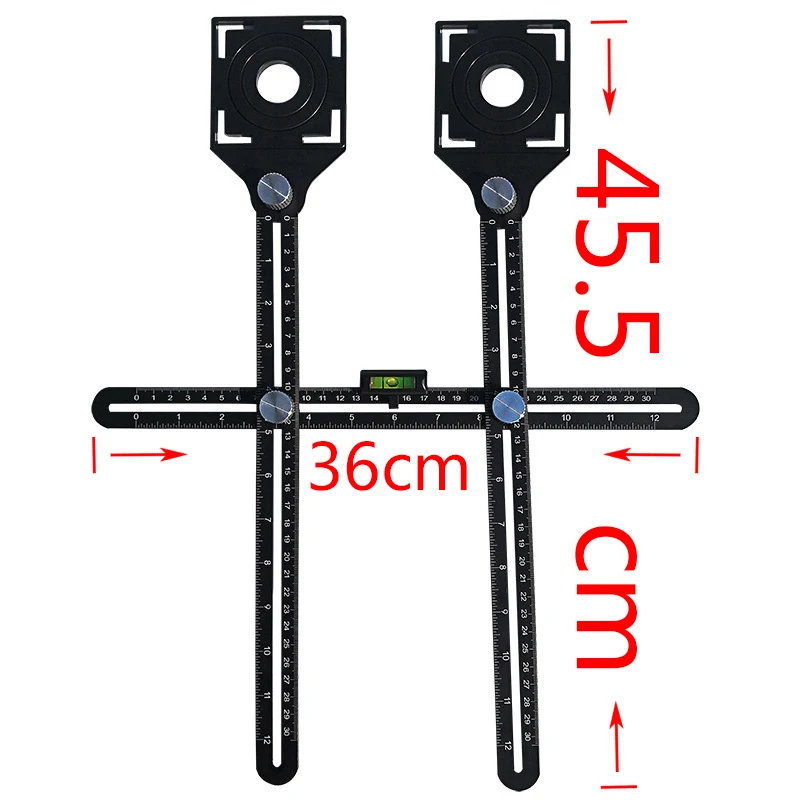 Folding Ruler Tile Hole Locator Universal Adjustable Masonry Glass Fixed Perforated Multifunctional Tiling Tool