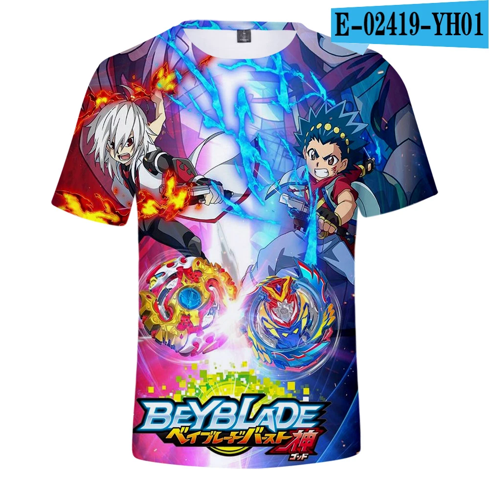 Beyblade Burst Evolution полиэстер мужские летние с коротким рукавом новая футболка тренд повседневная с коротким рукавом Harajuku уличная - Цвет: As shown