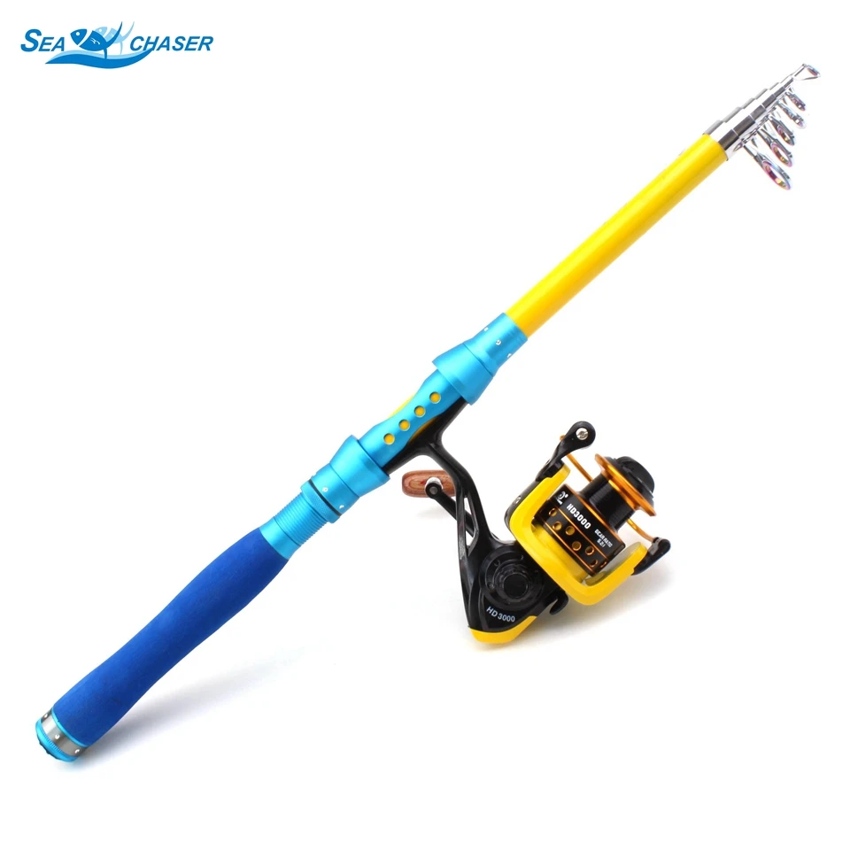

1.8m-3.0m Carbon Fiber Telescopic Fishing Rod carp pole Portable Spinning Rod and Spinning Reels Multifunction set