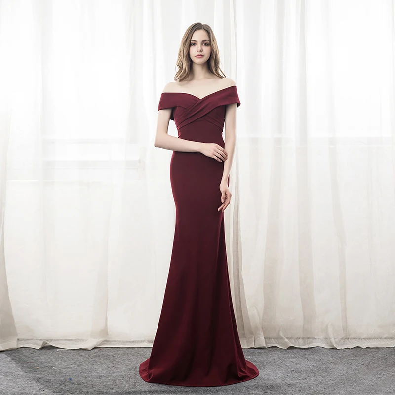 Бордовые платья без бретелек с открытыми плечами Vestidos De Norche с открытой спиной, плиссированные длинные платья русалки для выпускного вечера Robe De Soiree вечерние платья