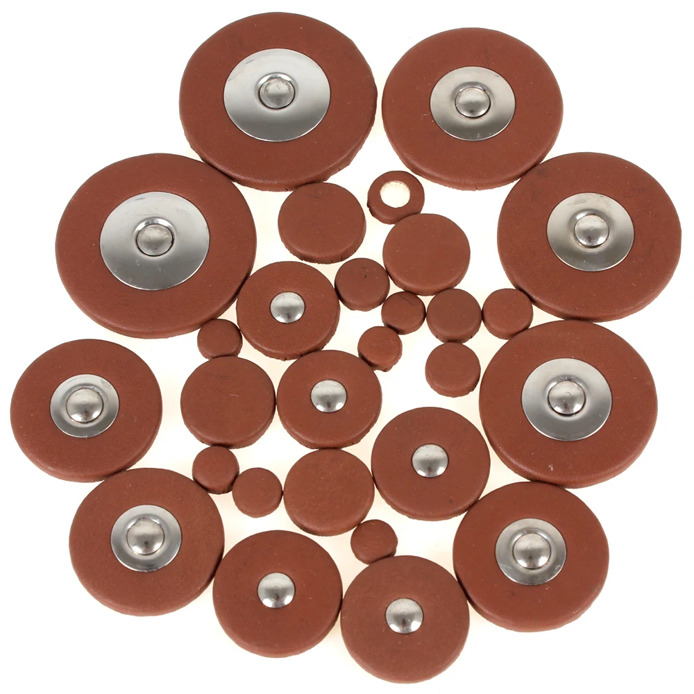 28pcs Sax Pads Professional Saophone Sheep Leather Pads Accessories Replacement For Alto Saxophone button Pads saxophone sax replacement woodwind brown fuax leather pads tenor soprano alto