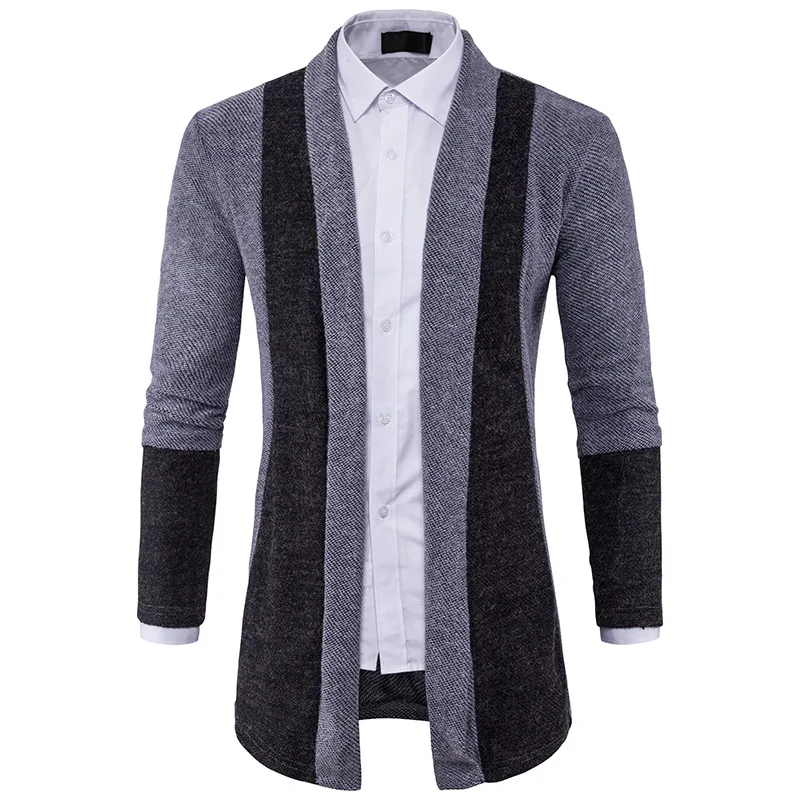 Новое поступление, Мужской Повседневный свитер, мужское зимнее пальто, в стиле пэчворк, цветной, модный, veste longue homme, сшитый кардиган