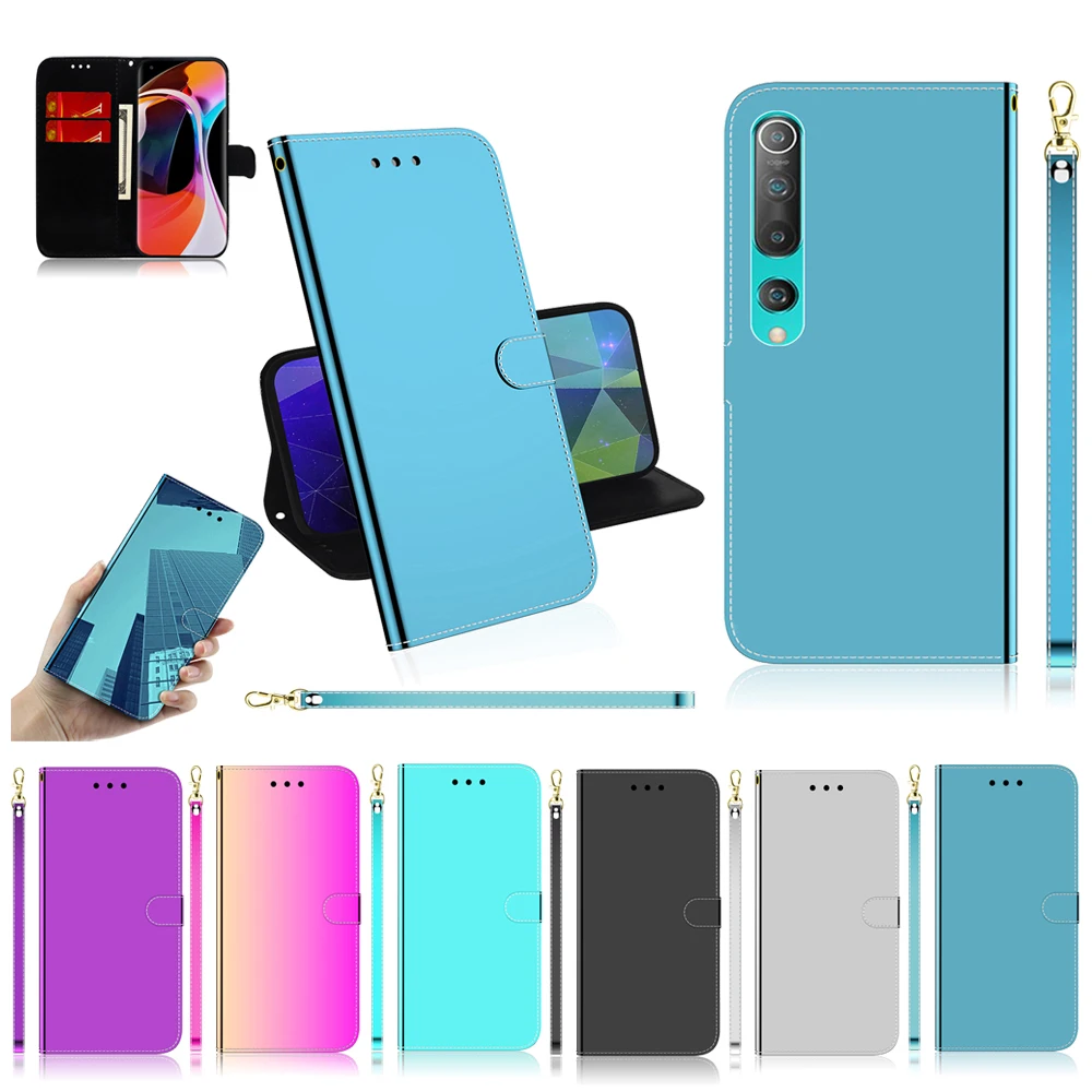 

Protection Flip Case For Xiaomi Mi 10 / Mi 10 Pro 5G Cover Case Holder Mirror Sequin For Xiaomi Mi 10 Protection Bumper Funda