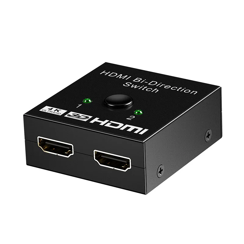 4K HDMI коммутатор 2 порта двунаправленный 1x2/2x1 HDMI разделитель, сплиттер Sup порты Ultra HD 4K 1080P 3D HDR HDCP для PS4 Xbox HDTV - Color: Black