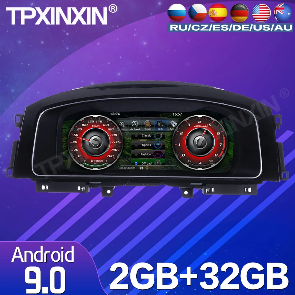32G для VW B8 PASSAT CC golf 7 GTI Android 9 0 панель приборной панели автомобиля виртуальный