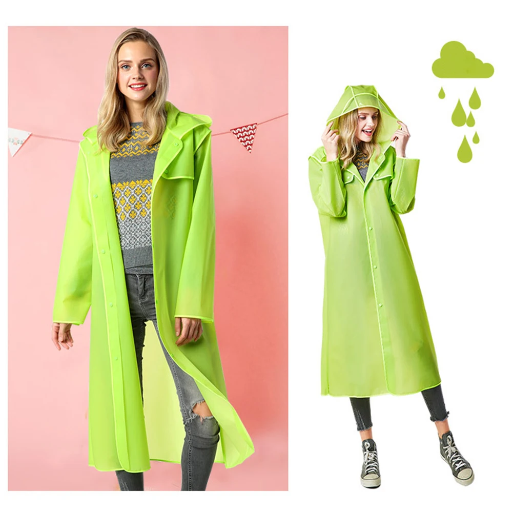 

Fashion EVA Women Men Raincoat Thickened Waterproof Rain Coat Women Clear Transparent Tour Waterproof Thicken Rainwear Suit